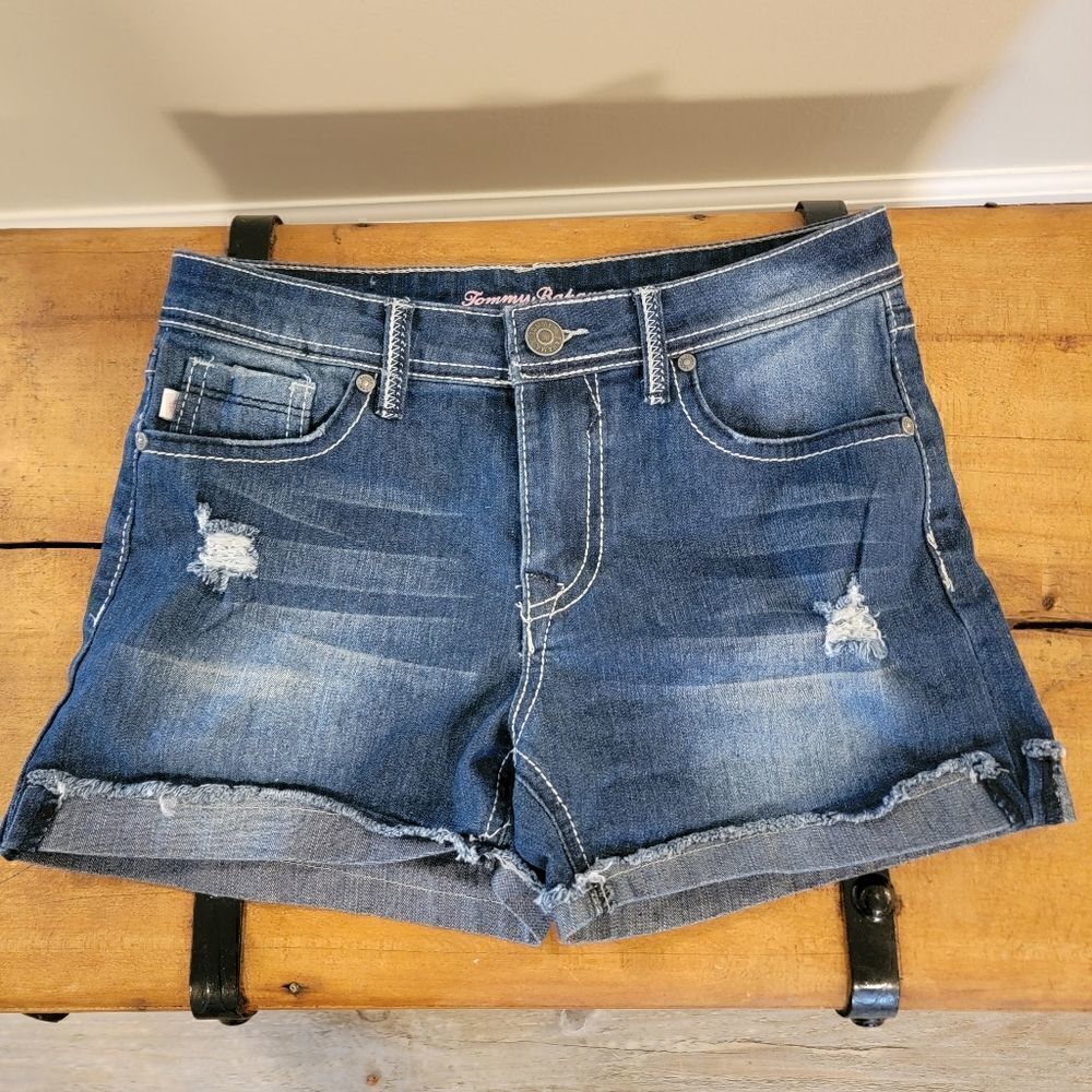 Tommy Bahama Girls distressed cuff shorts size 14